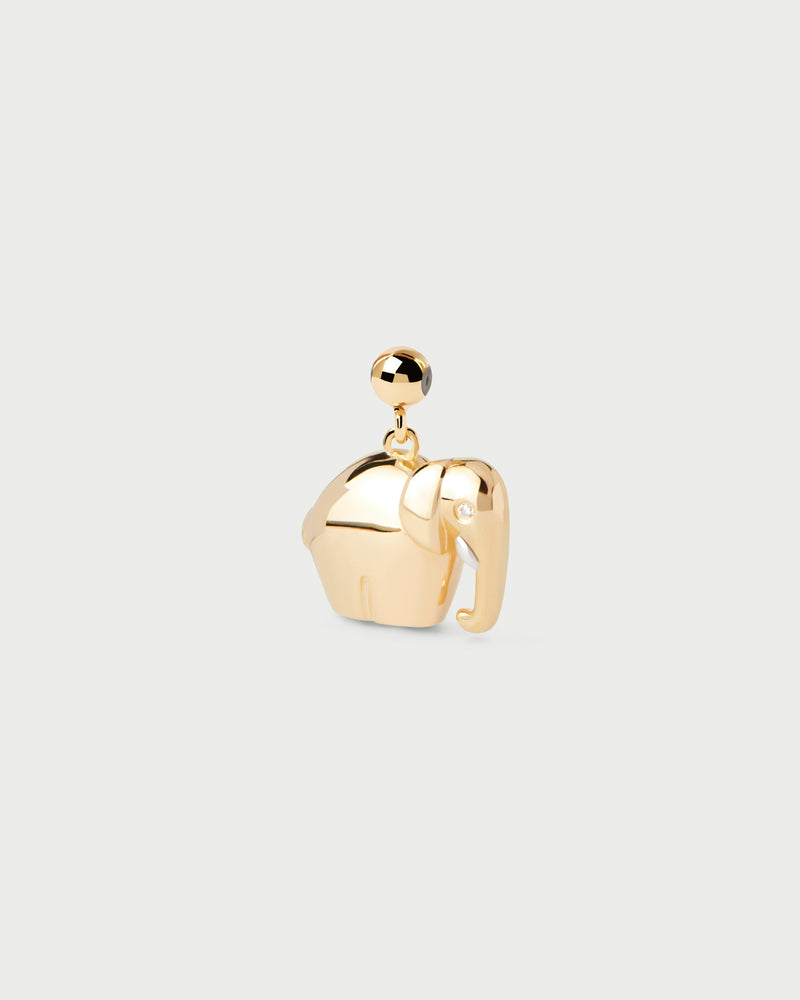 Charm elefante adornado con circonita blanca para personalizar collar o pulsera