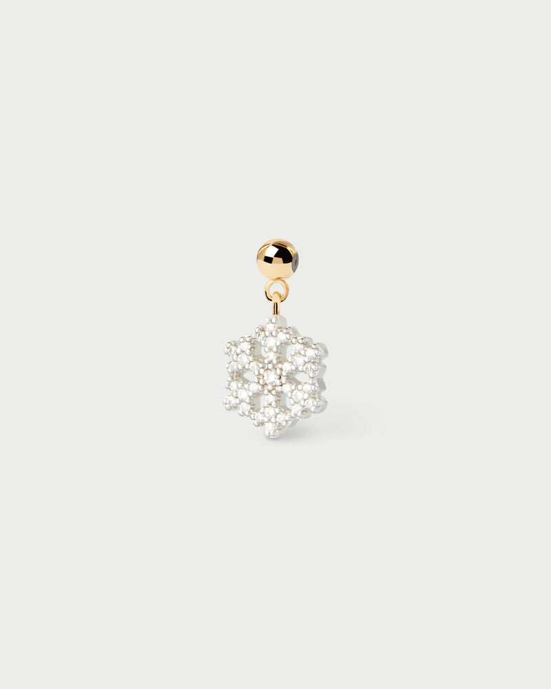 Charm copo de nieve engastado con circonitas blancas para personalizar collar o pulsera