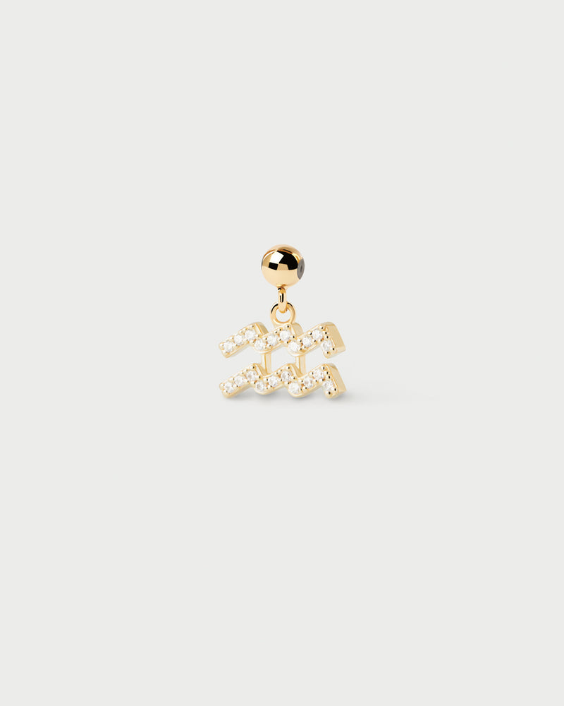 Charm segno dello zodiaco Acquario con zirconi per personalizzare collana o braccialetto
