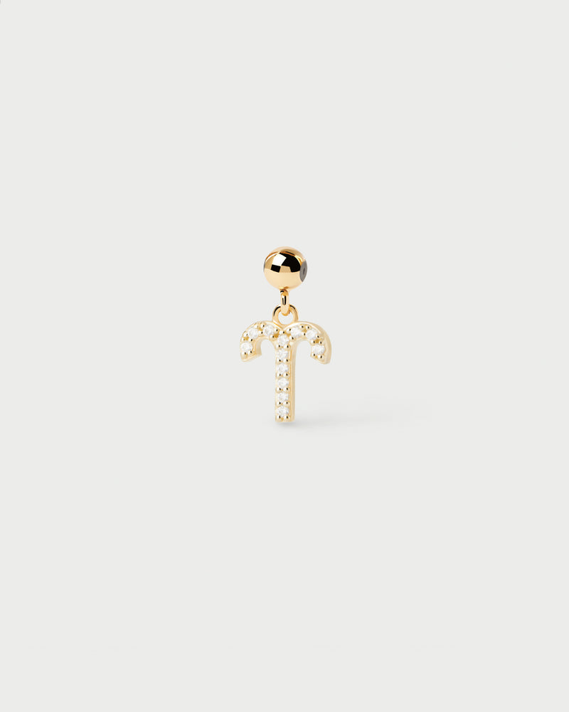 Aries zodiac sign charm adorned with white zirconia to customize necklace or bracelet