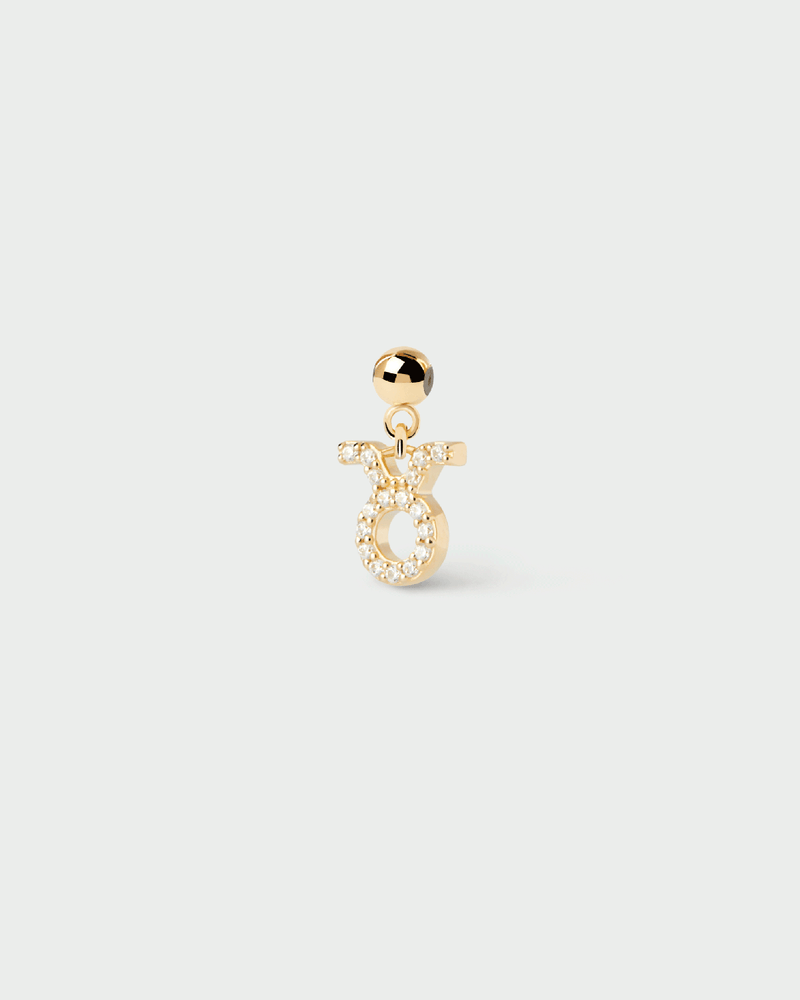 Stier Sternzeichen Charm mit Zirkonia Personalisierung von Halskette oder Armband