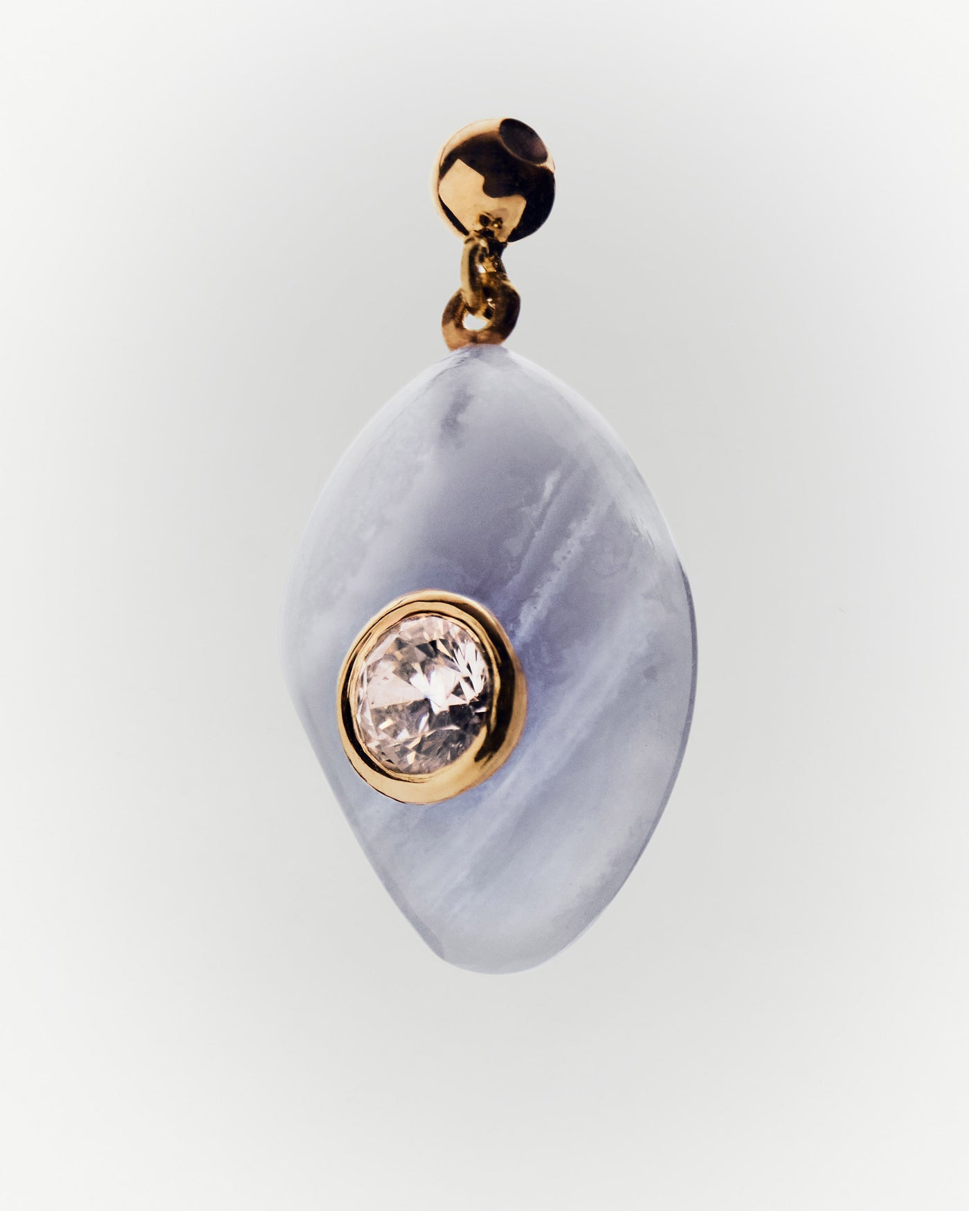 Serenity Blue agate charm 
  
    Sterling Silver / 18K Gold plating
  
