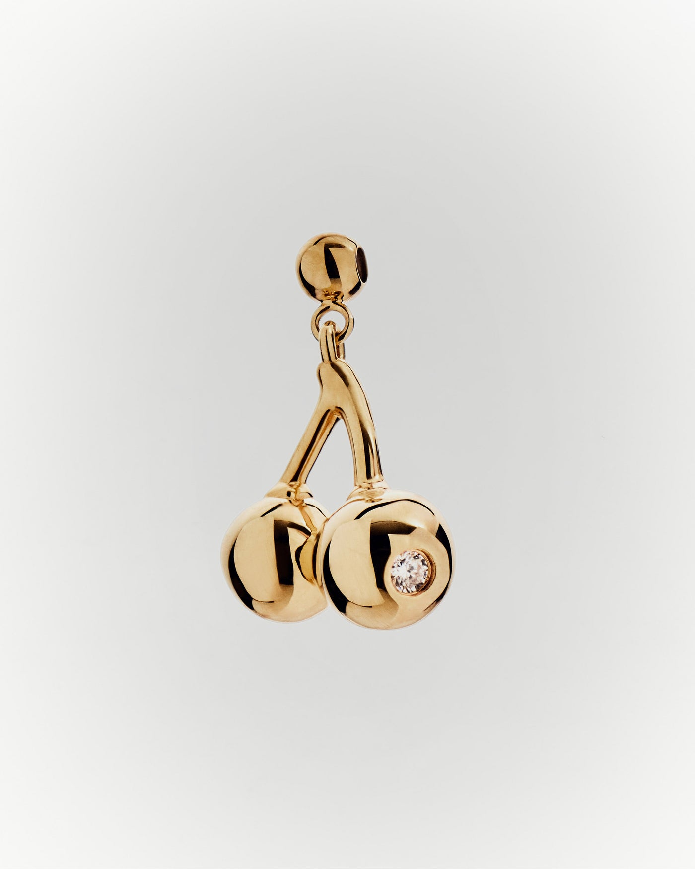 Cherry charm set with white zirconia to personalize to necklace or bracelet