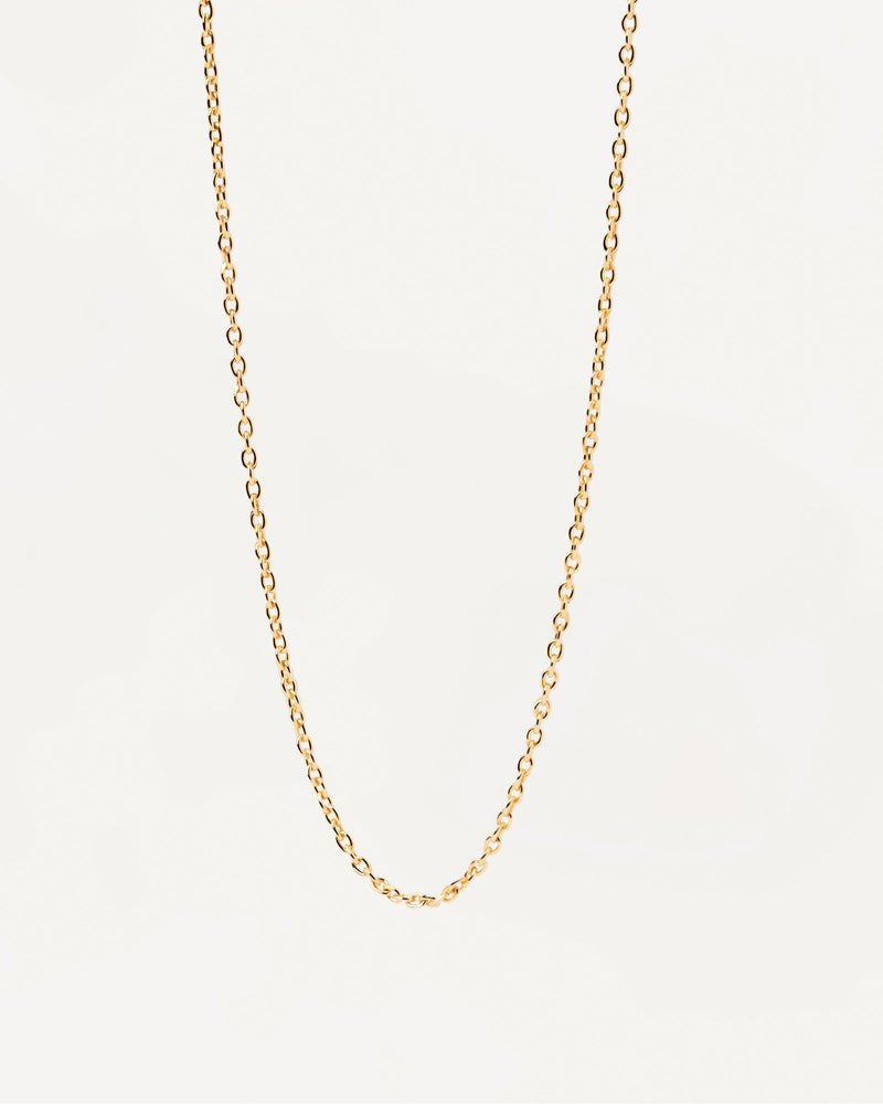 Gold-plated silver necklace to stack gemstone charms, number charms or shape charms