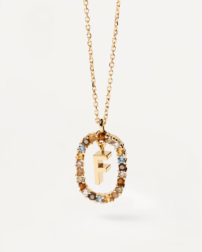 Letter F Necklace - 
  
    Sterling Silver / 18K Gold plating
  
