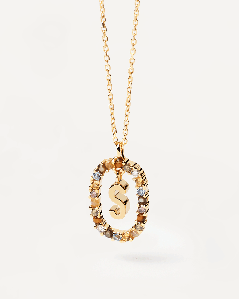 Buchstaben-Halsketten - 
  
    Sterling Silber / 18K Goldplattierung
  
