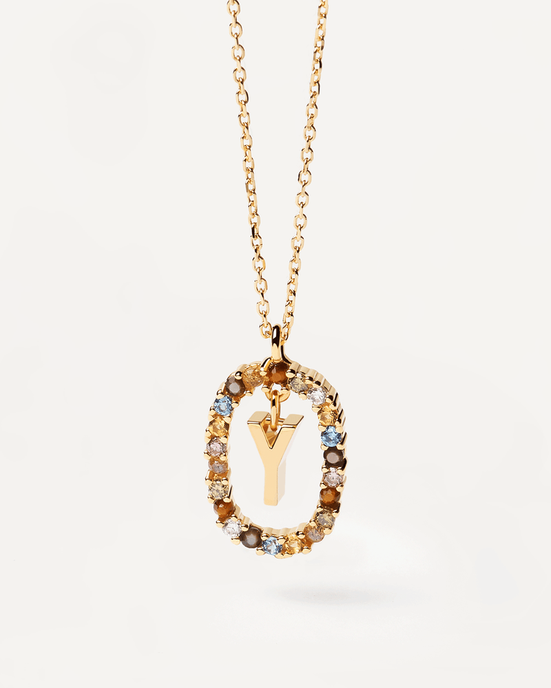 Letter Y Necklace - 
  
    Sterling Silver / 18K Gold plating
  
