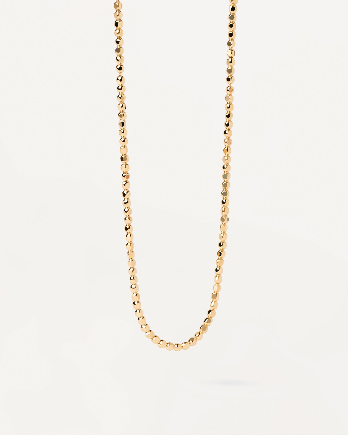 Gold plated silver necklace with asymetric bead links Marina Verete Gliederkette PDPAOLA