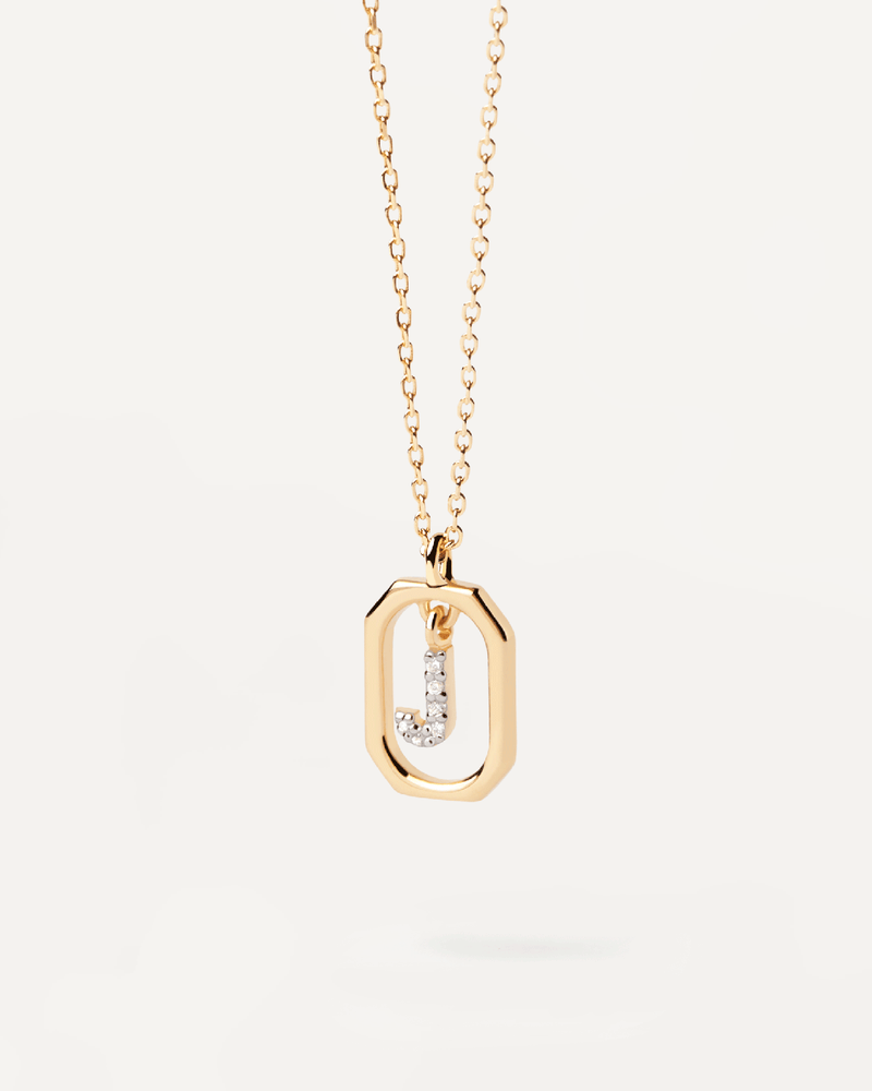 Mini Letter J Necklace - 
  
    Sterling Silver / 18K Gold plating
  
