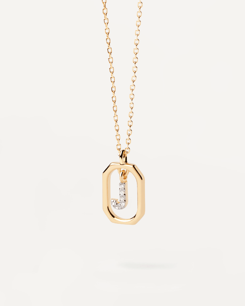Halskette Buchstabe J Mini - 
  
    Sterling Silber / 18K Goldplattierung
  
