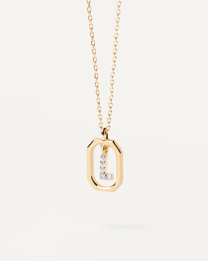Mini Letter L Necklace - 
  
    Sterling Silver / 18K Gold plating
  
