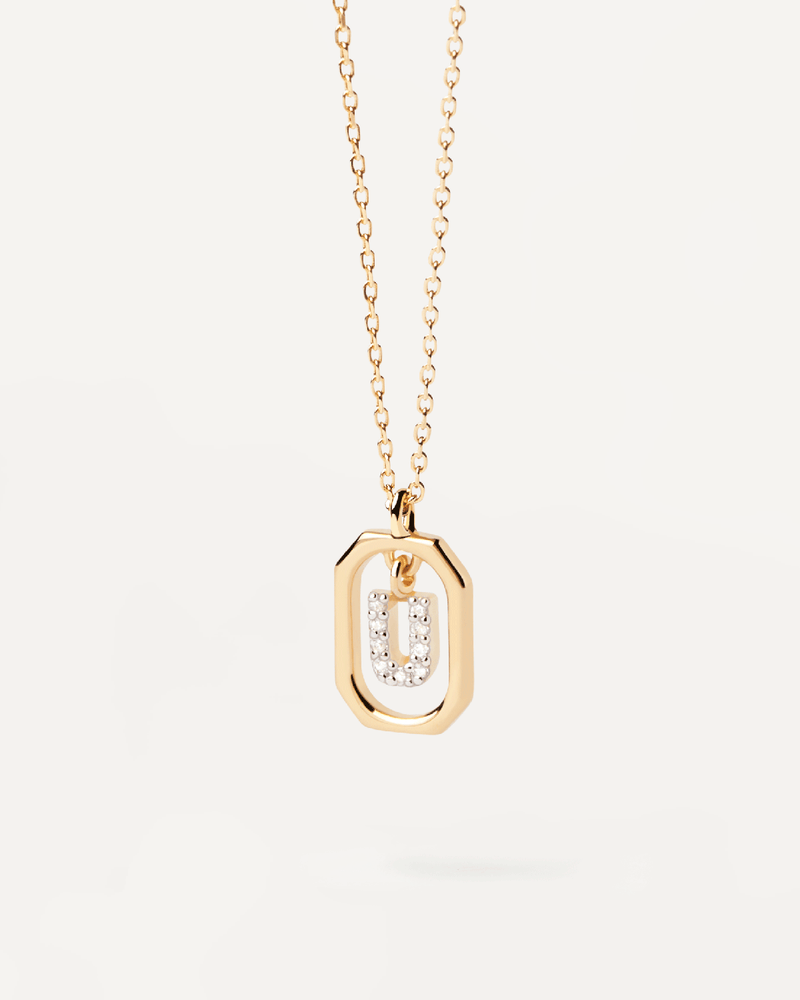 Collana Con Lettera U Mini - 
  
    Argento sterling / Placcatura in Oro 18K
  
