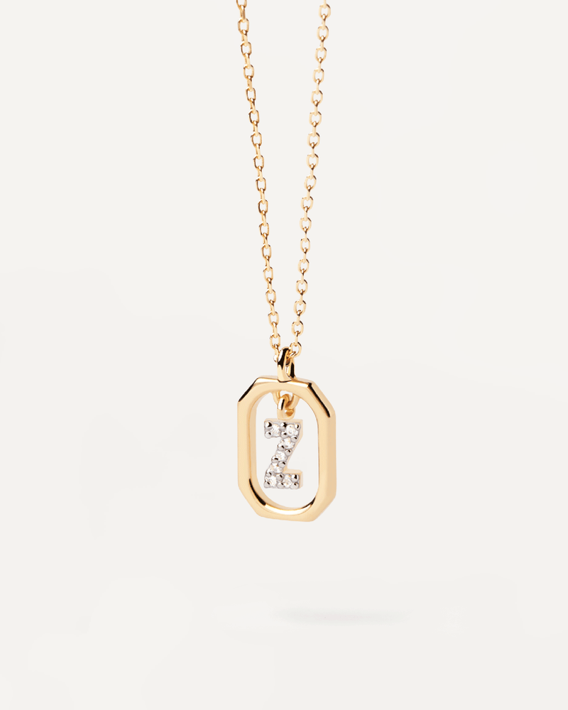 Collana Con Lettera Z Mini - 
  
    Argento sterling / Placcatura in Oro 18K
  
