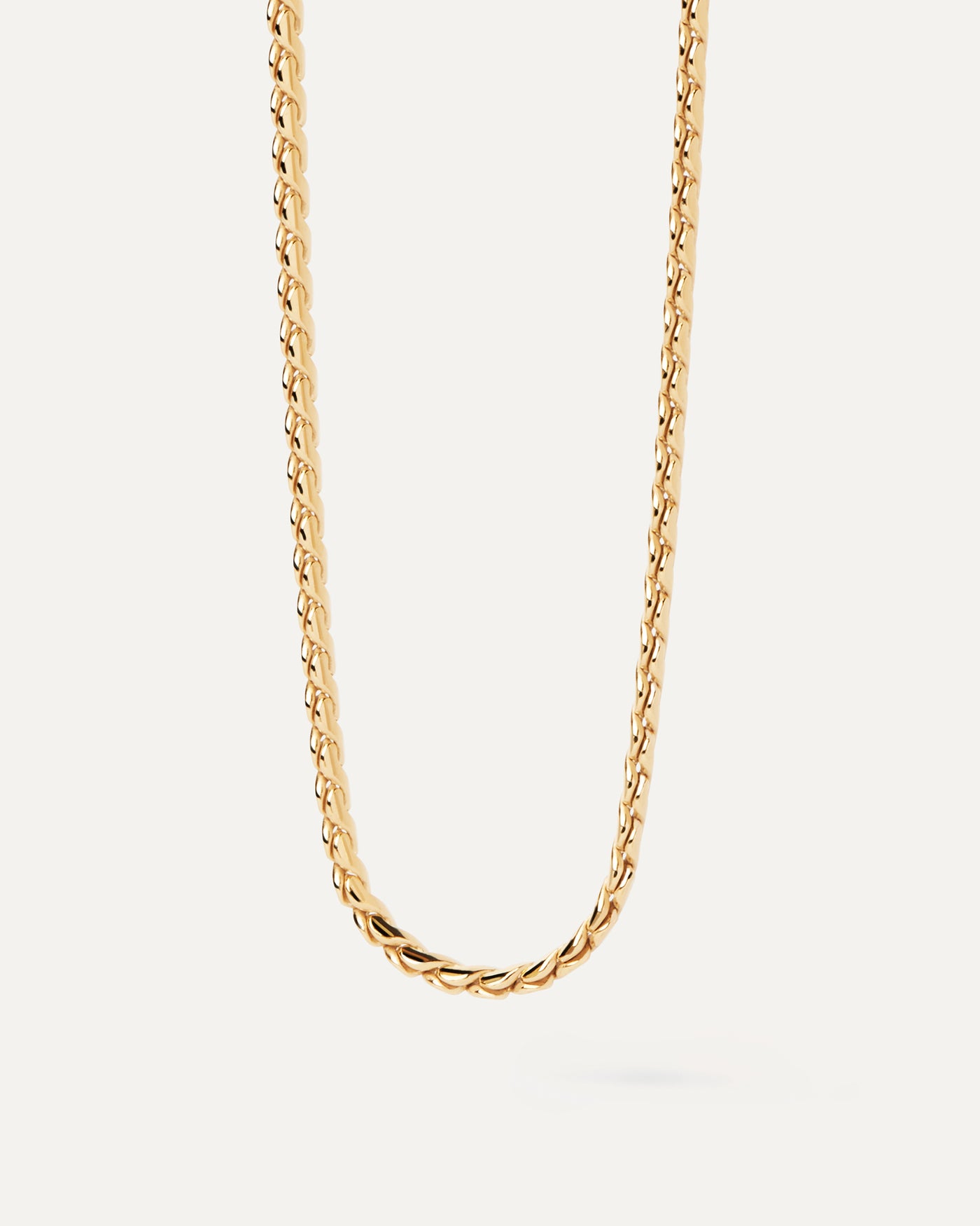 2023 Selection | Large Serpentine Chain Necklace. Modern gold-plated serpentine thick chain necklace with braided links. Get the latest arrival from PDPAOLA. Place your order safely and get this Best Seller. Free Shipping.