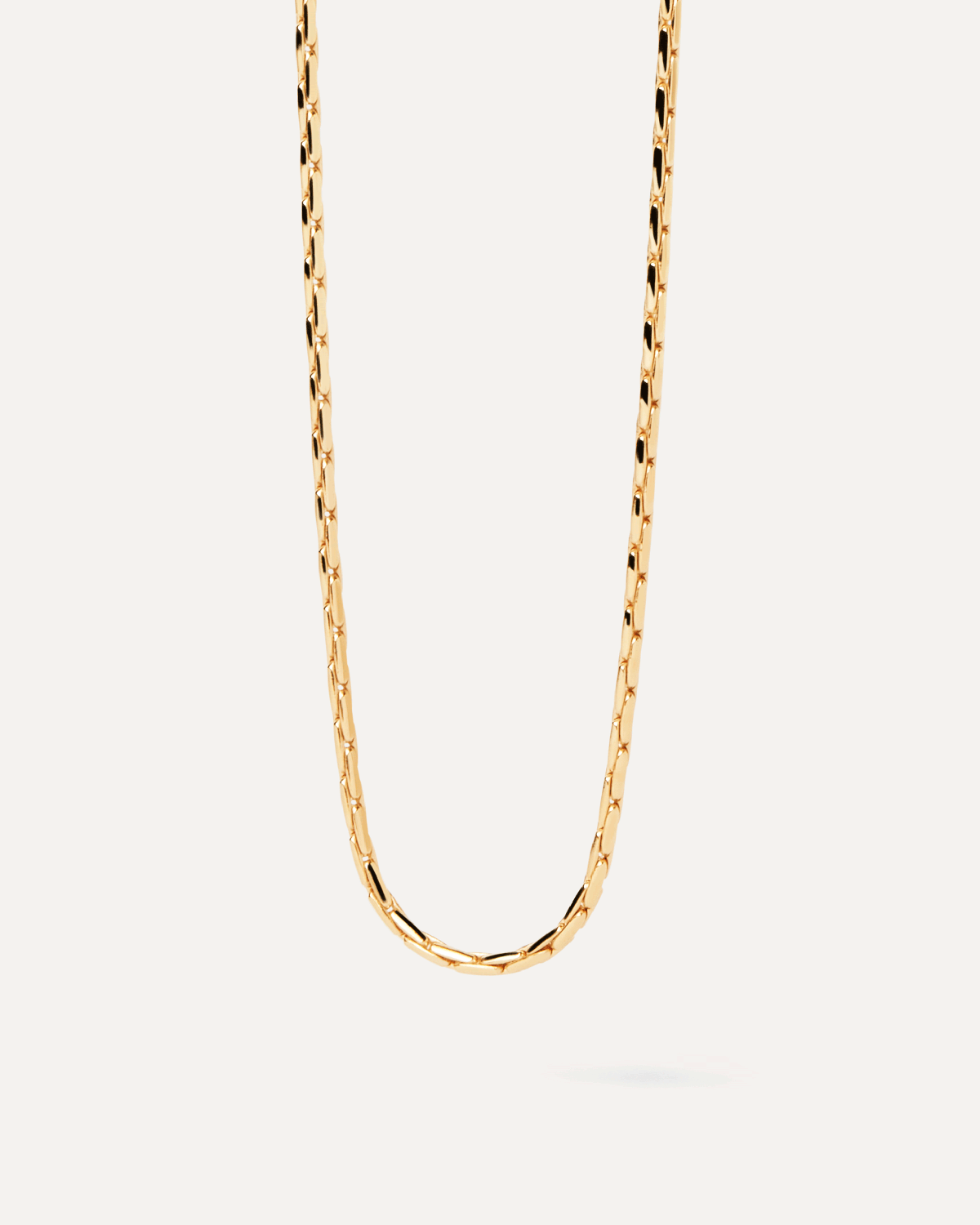 Gold-plated boston chain necklace with elongated links