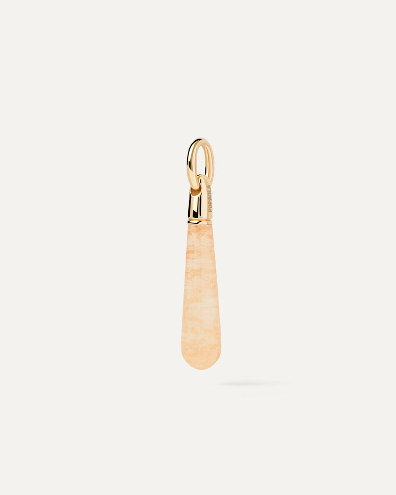 Goccia ciondolo con pietra giallo per personalizzare collana o orecchini a cerchio