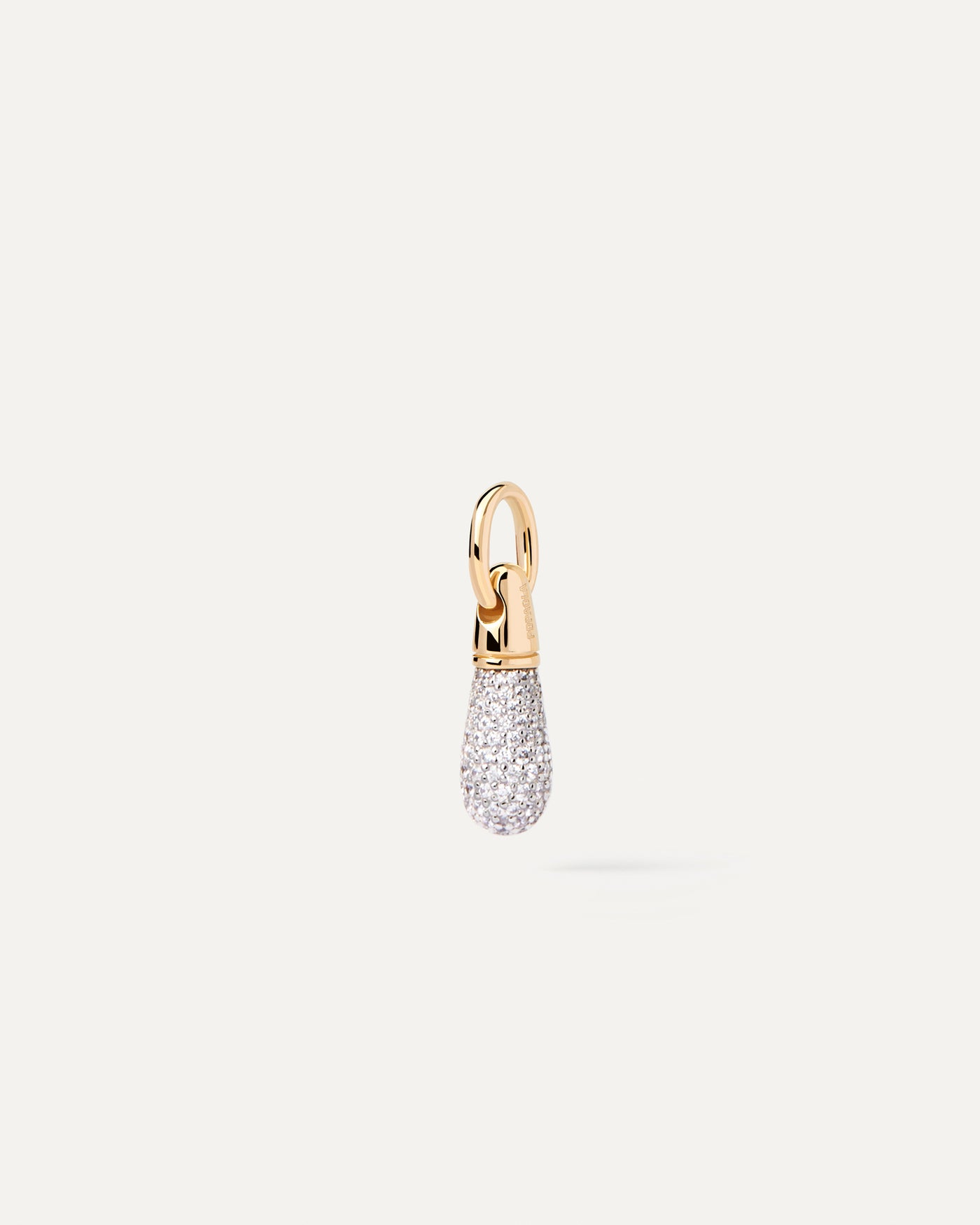 Stackable small pavé drop pendant to customize necklace or hoops