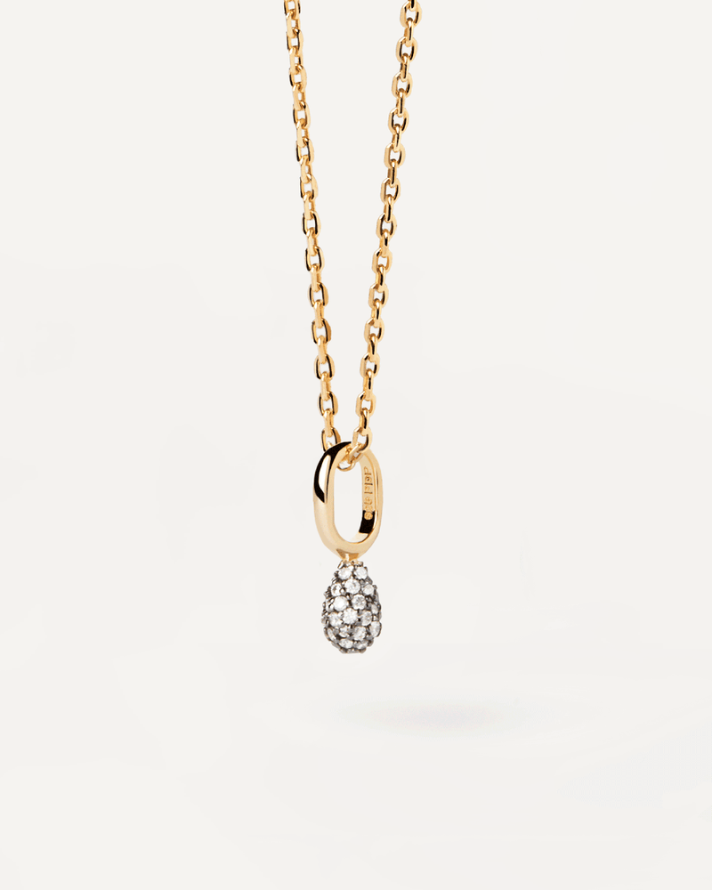 Pavé Lava Necklace - 
  
    Sterling Silver / 18K Gold plating
  
