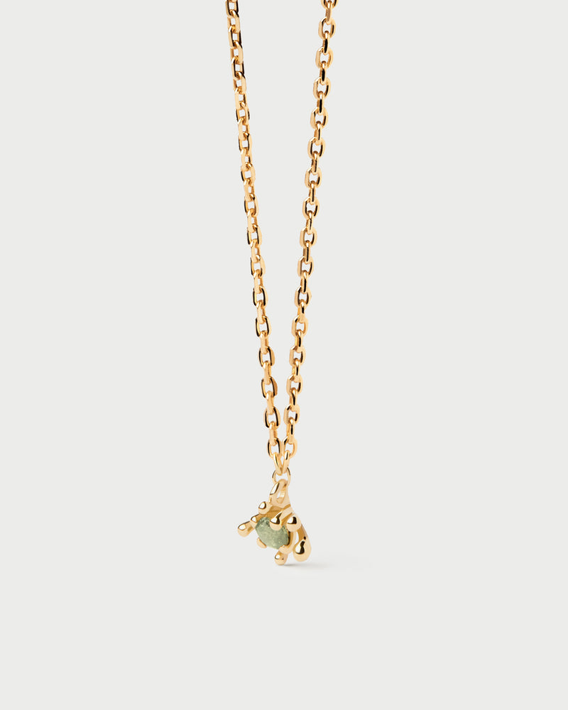 Collana a catena sottile con zirconi verde ghiaccio circondati da molteplici griffe