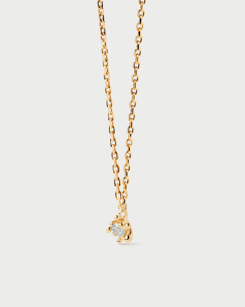 Collana a catena sottile con zirconi grigi ghiaccio circondati da molteplici griffe