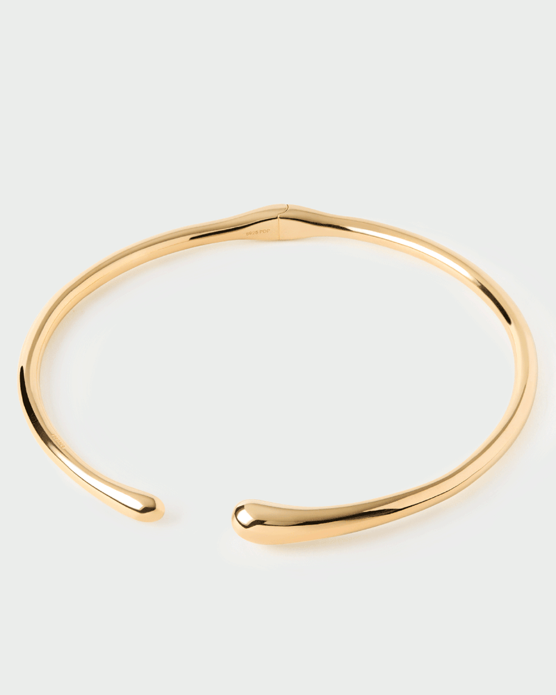 Collana girocollo aperta con motivo scultoreo a goccia