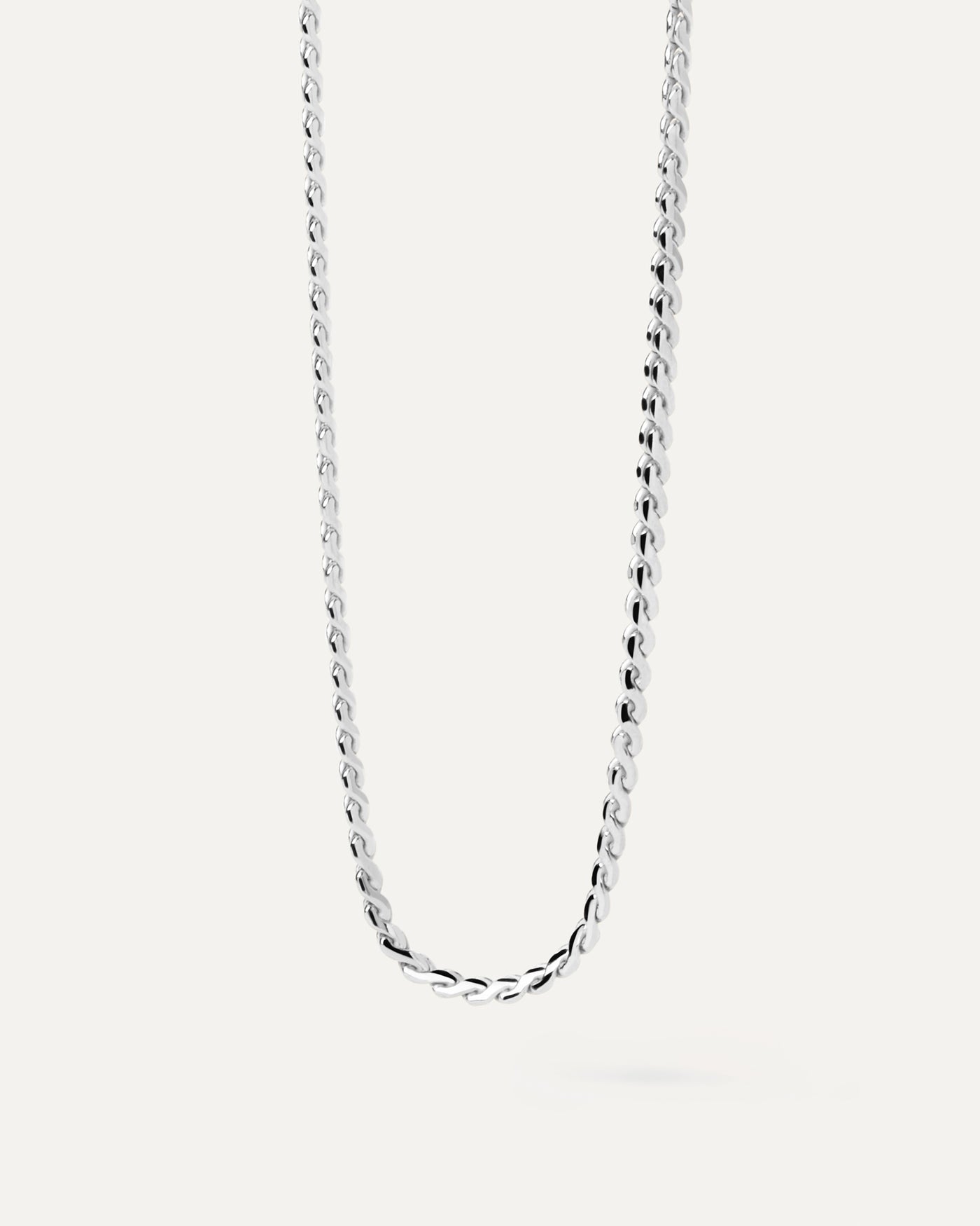 2023 Selection | Serpentine Silver Chain Necklace. Modern serpentine silver chain necklace with braided links. Get the latest arrival from PDPAOLA. Place your order safely and get this Best Seller. Free Shipping.