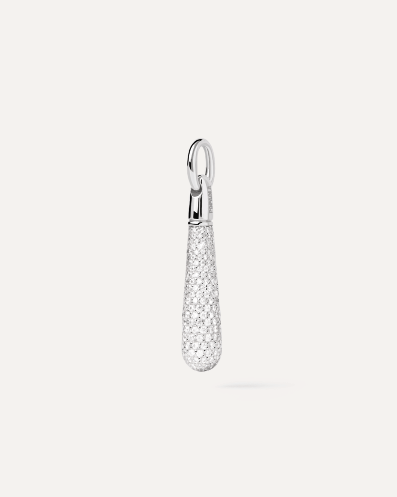 Pavé Large Drop Silver Pendant - 
  
    Sterling Silver
  
