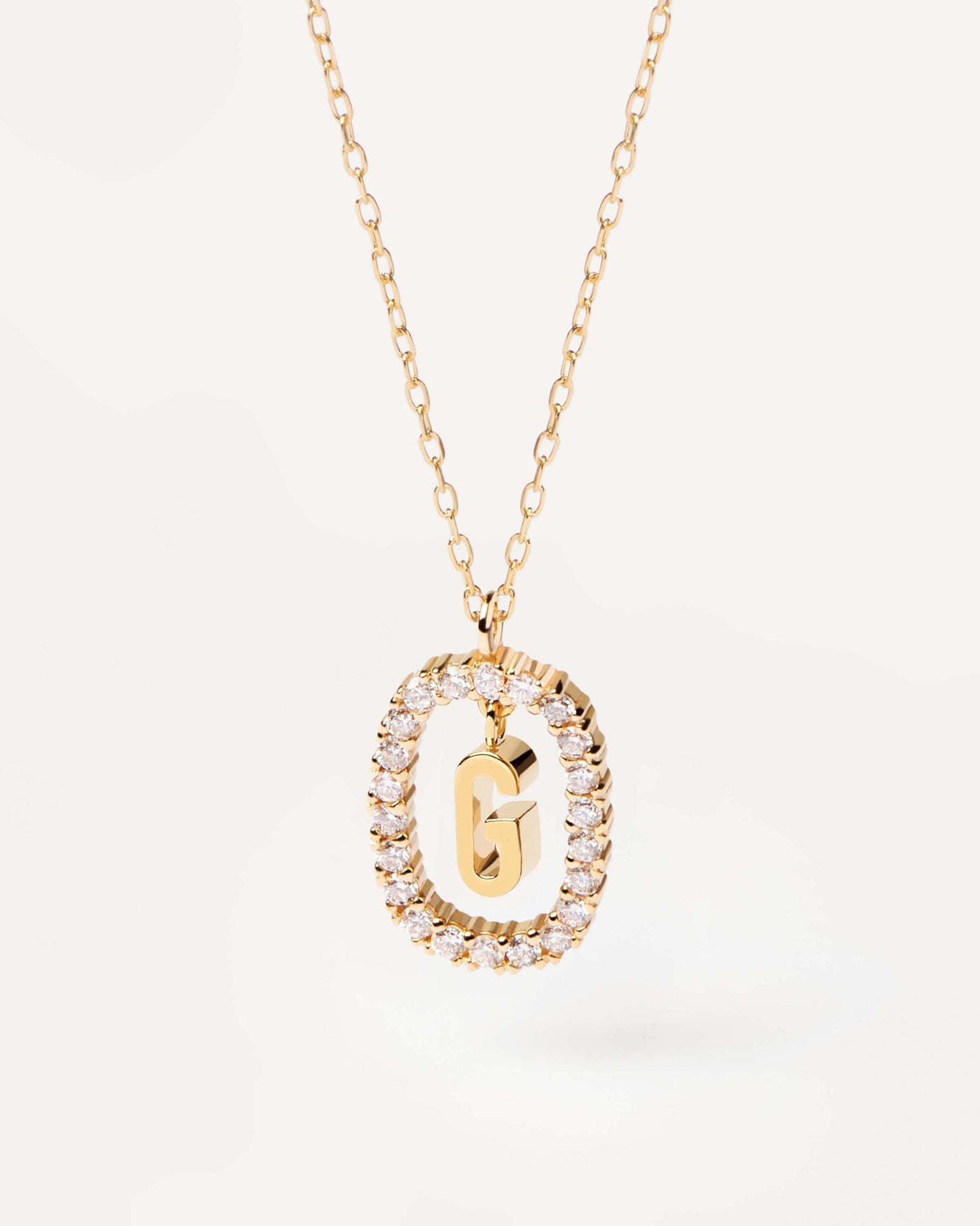 2023 Selection | Diamonds and Gold Letter G Necklace. Initial G necklace in solid yellow gold, circled by 0.33 carats lab-grown diamonds. Get the latest arrival from PDPAOLA. Place your order safely and get this Best Seller. Free Shipping.