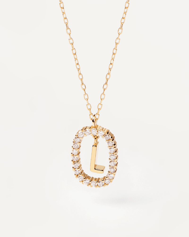 Diamonds and Gold Letter L Necklace - 
  
    18K Gold
  
