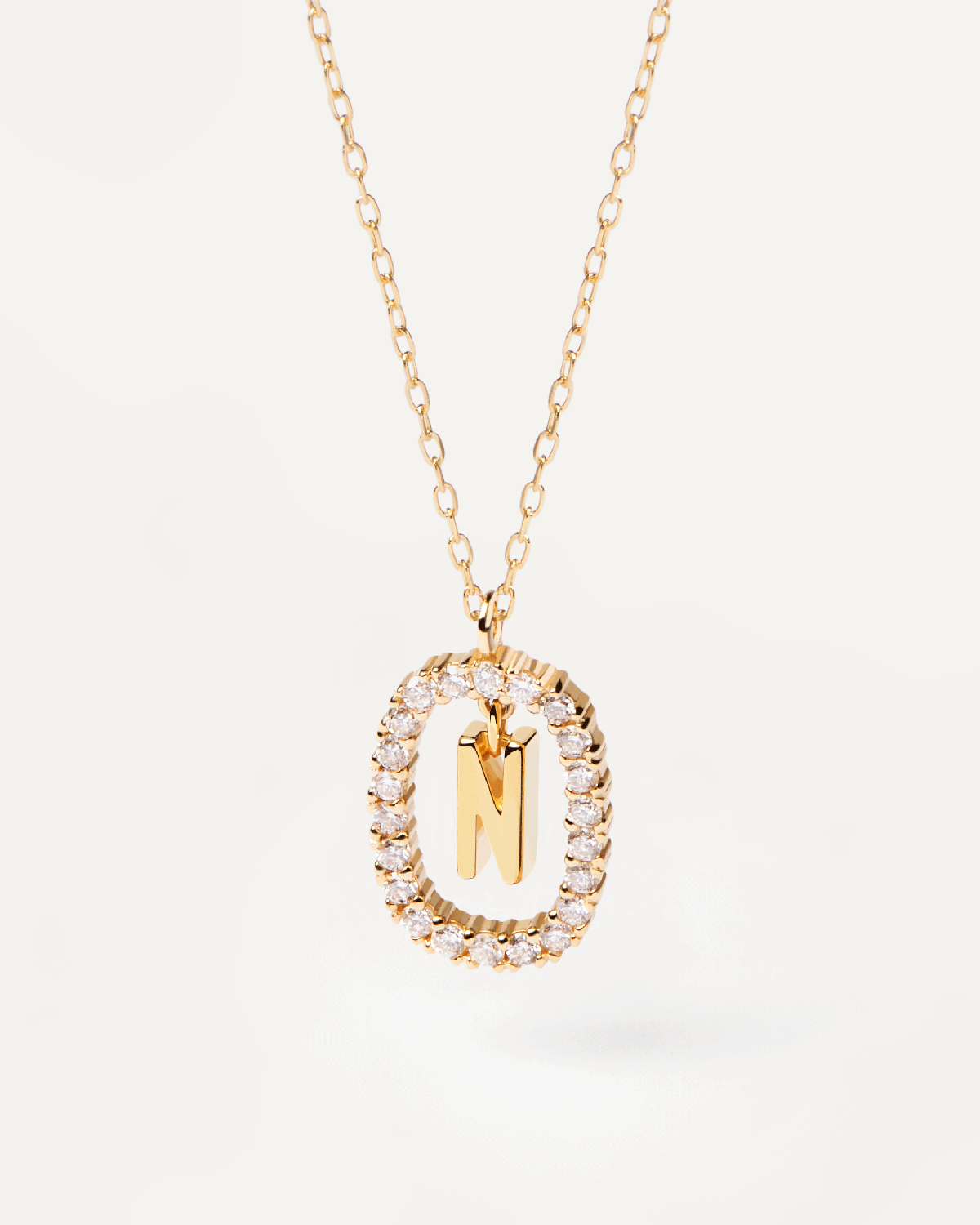 Collar de Diamantes y oro Letra N - 
  
    Oro 18K
  
