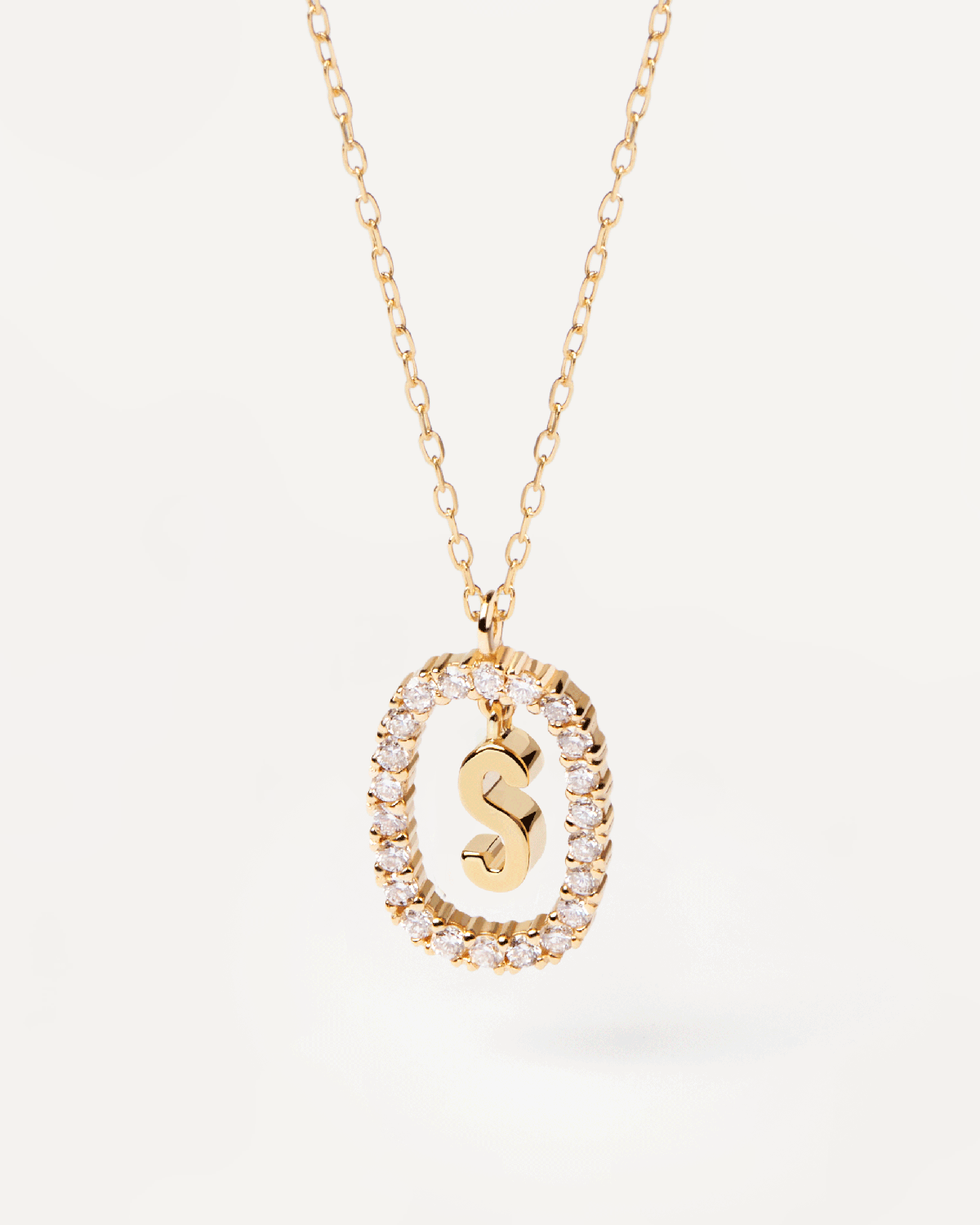 Diamonds and Gold Letter S Necklace - 
  
    18K Gold
  
