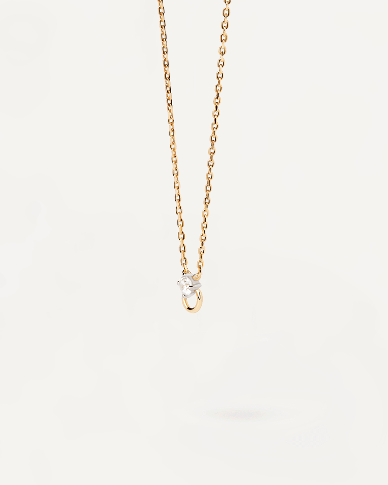 Diamond And Gold Ari Solitary Necklace - 
  
    18K Gold
  
