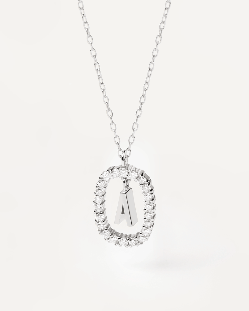 Diamonds and White Gold Letter Necklaces - 
  
    18K White gold / Rhodium silver plating
  
