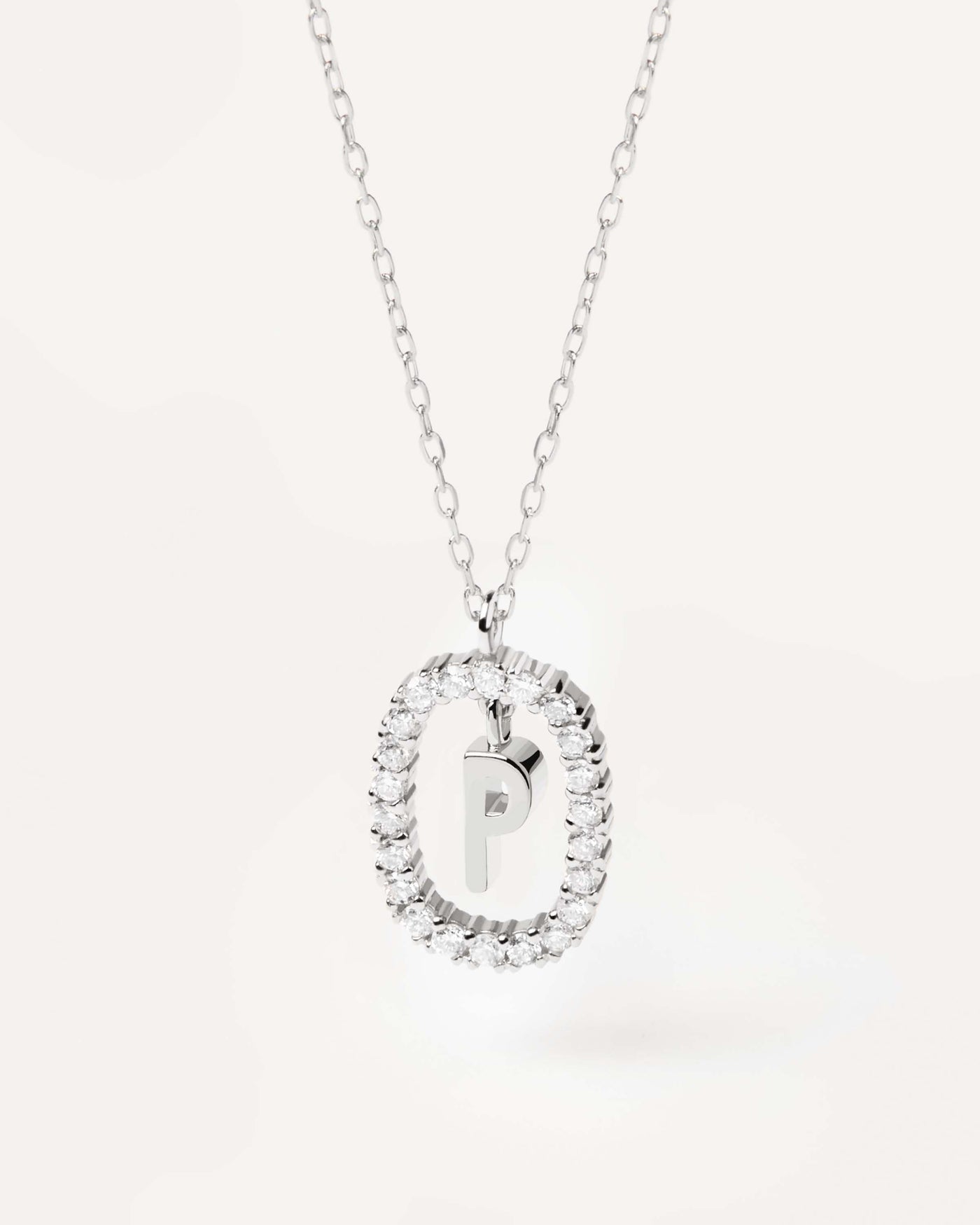 2023 Selection | Diamonds and White Gold Letter P Necklace. Initial P necklace in solid white gold, circled by 0.33 carats lab-grown diamonds. Get the latest arrival from PDPAOLA. Place your order safely and get this Best Seller. Free Shipping.