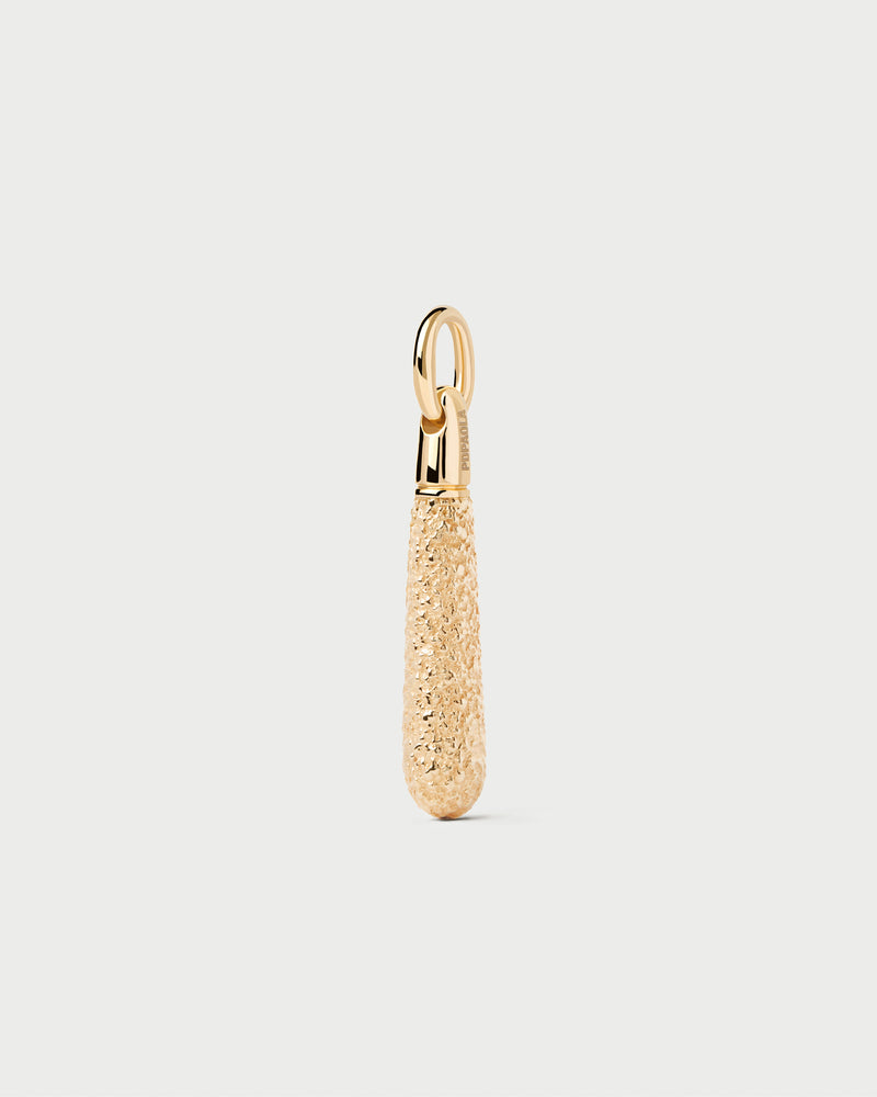 Ciondolo a goccia con texture fusa per personalizzare collana o orecchini a cerchio