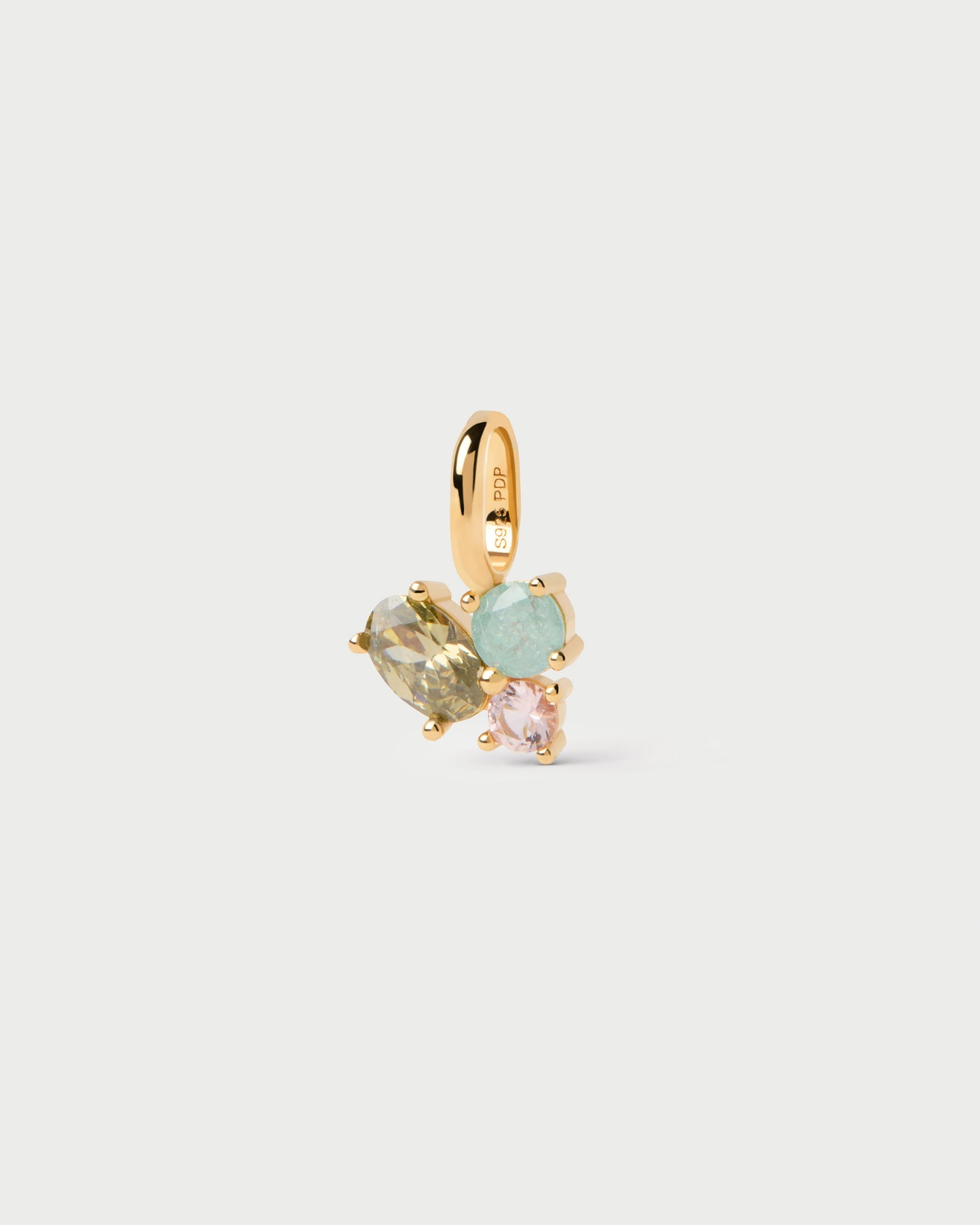 Multicolor zirconia pendant to customize cord or chain necklace
