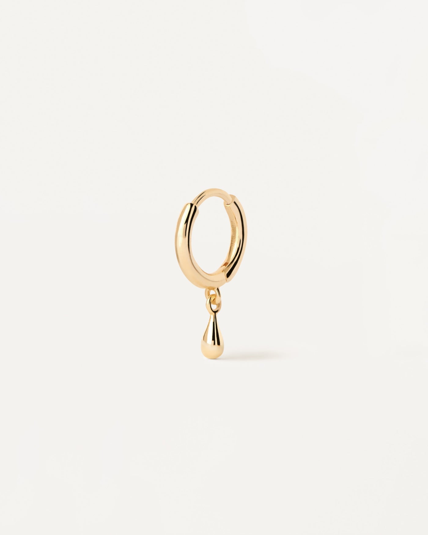 2023 Selection | Teardrop Single Hoop Earring. Gold-plated silver ear piercing with small drop pendant. Get the latest arrival from PDPAOLA. Place your order safely and get this Best Seller. Free Shipping.