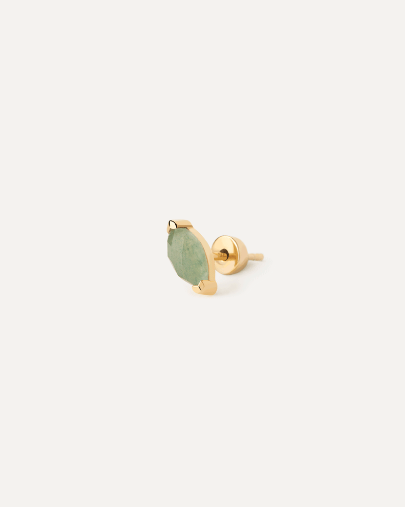 Piercing oreja Aventurina Verde Nomad - 
  
    Plata de Ley / Baño de Oro 18K
  
