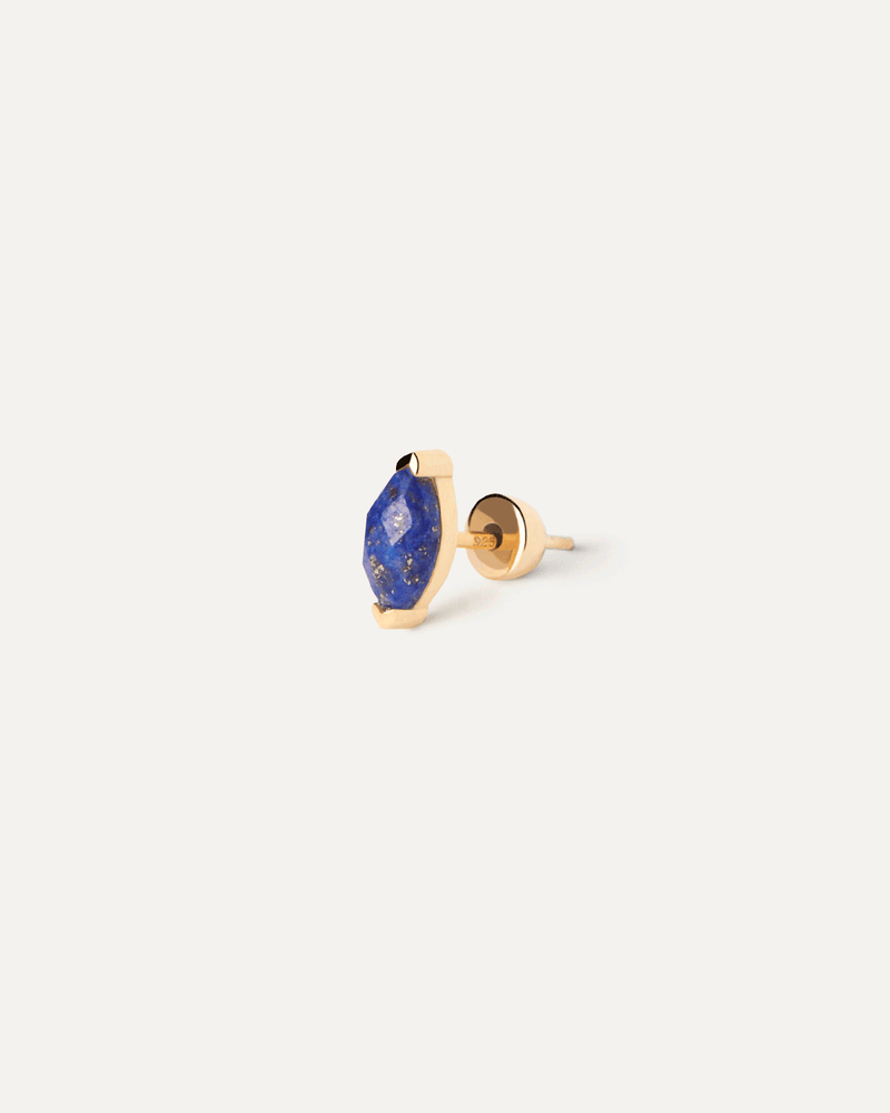 Boucle D'Oreille Individuelle Lapis-Lazuli Nomad - 
  
    Argent massif / Placage Or 18 Ct
  
