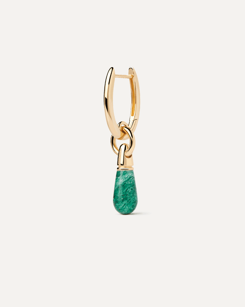 Green Aventurine Jupiter Single Hoop - 
  
    Sterling Silver / 18K Gold plating
  
