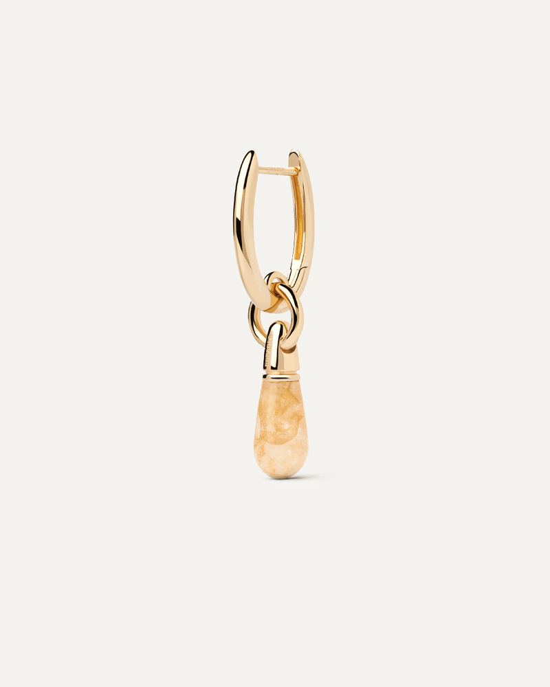 Yellow Aventurine Jupiter Single Hoop - 
  
    Sterling Silver / 18K Gold plating
  
