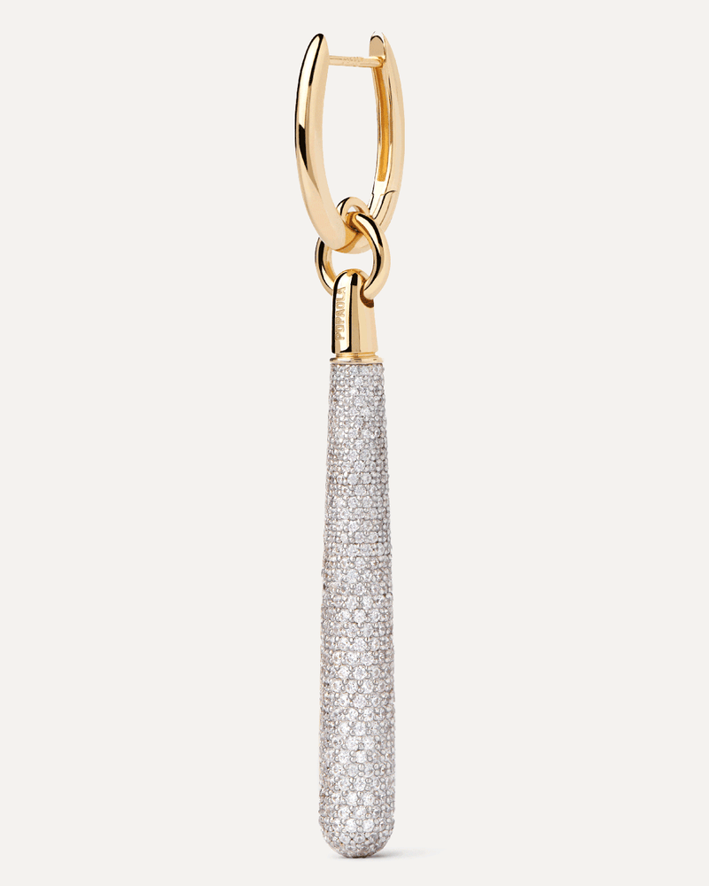 Supreme Jupiter Pavé Einzelner Creolen - 
  
    Sterling Silber / 18K Goldplattierung
  
