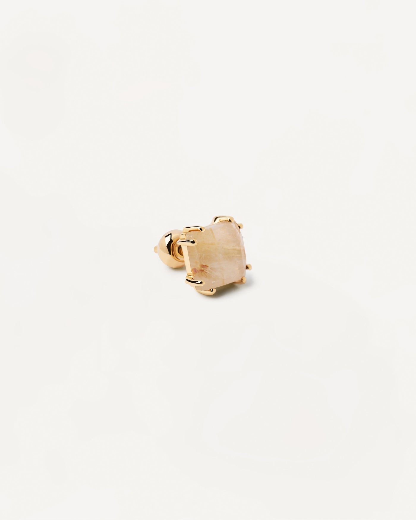 2023 Selection | Suki Rutilated Quartz Single Earring. Gold-plated stud ear piercing with beige gemstone in Asscher cut. Get the latest arrival from PDPAOLA. Place your order safely and get this Best Seller. Free Shipping.