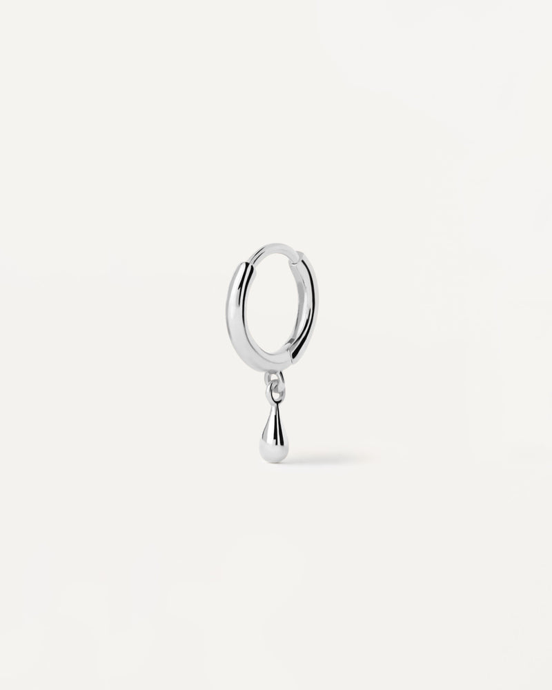 Sterling silver ear piercing with small drop pendant