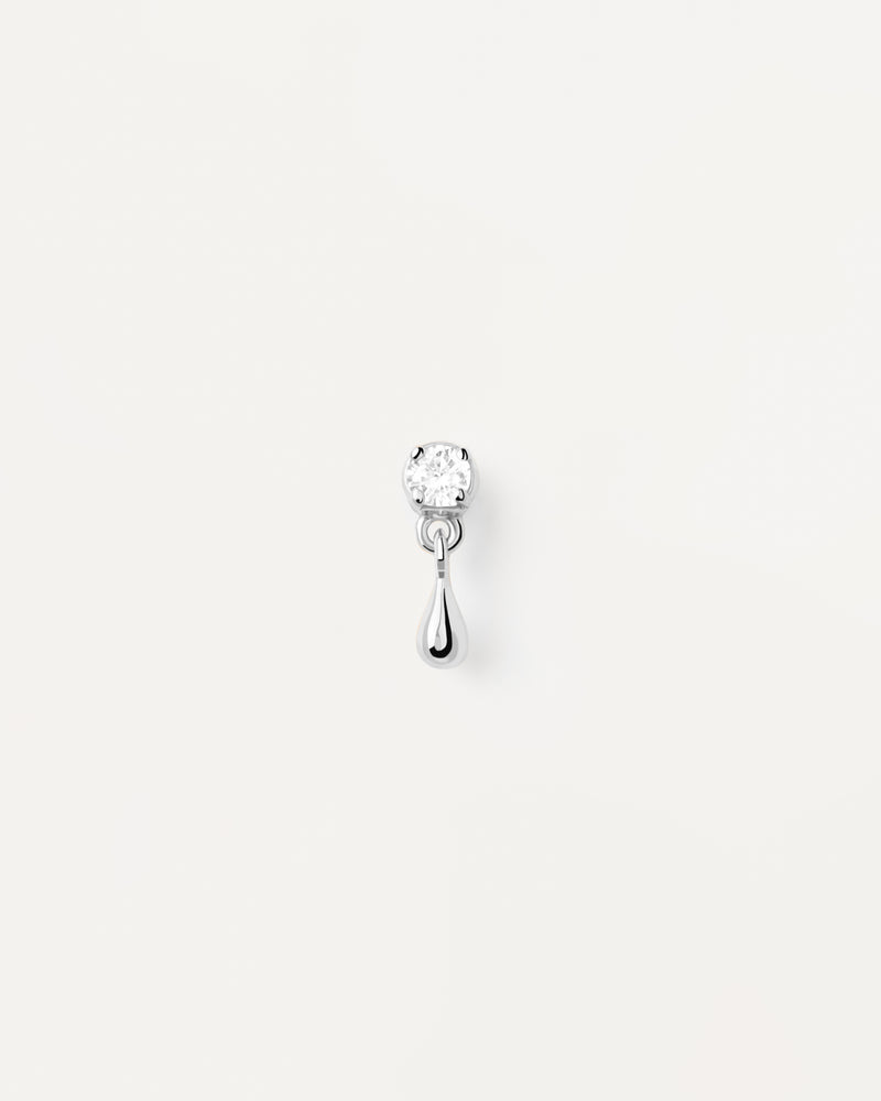 Orecchino a bottone singolo in argento Water - 
  
    Argento sterling
  

