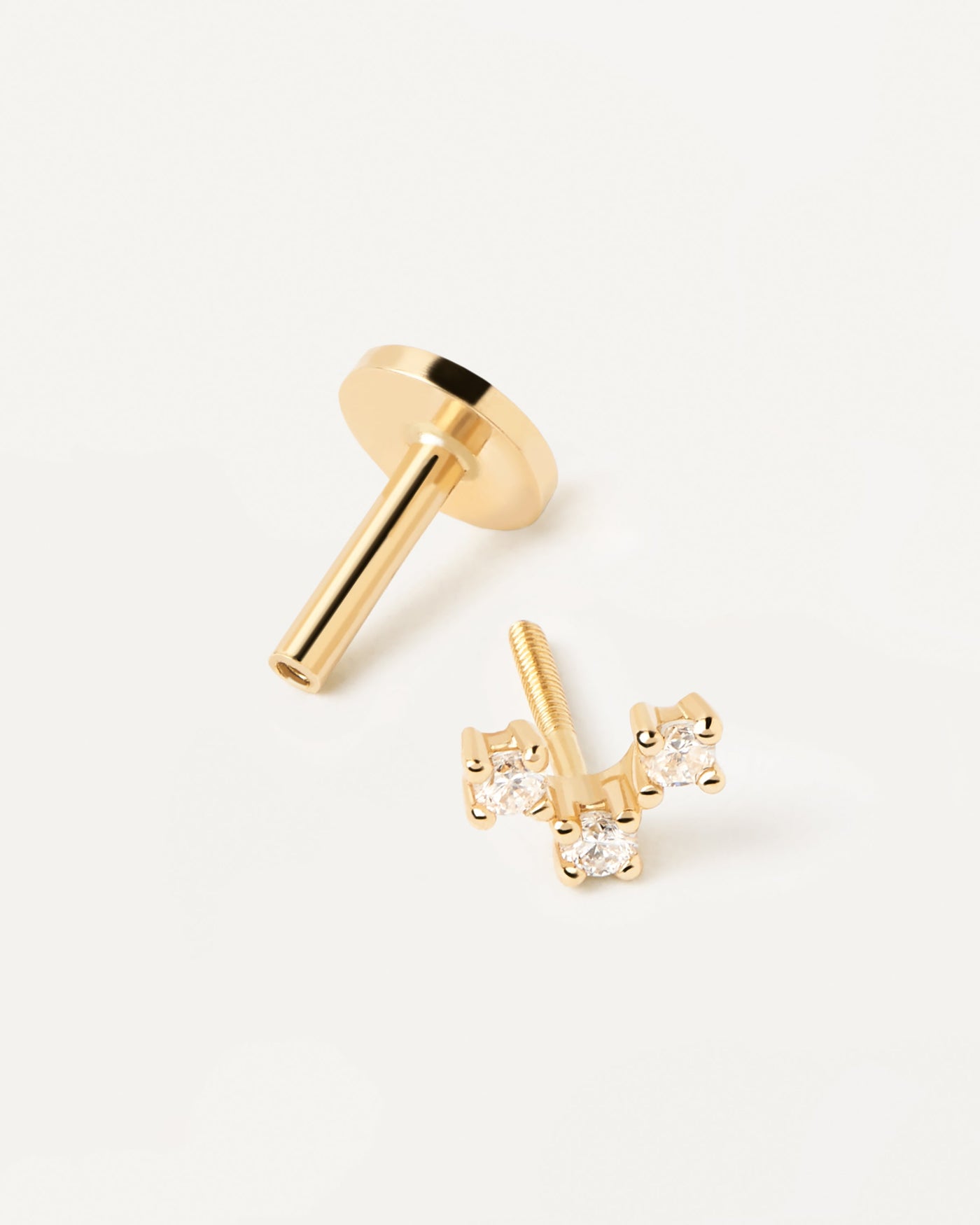 2023 Selection | Diamonds and gold Nolita Single Earring. Solid yellow gold ear piercing with diamond triangle, making 0.04 carat. Get the latest arrival from PDPAOLA. Place your order safely and get this Best Seller. Free Shipping.