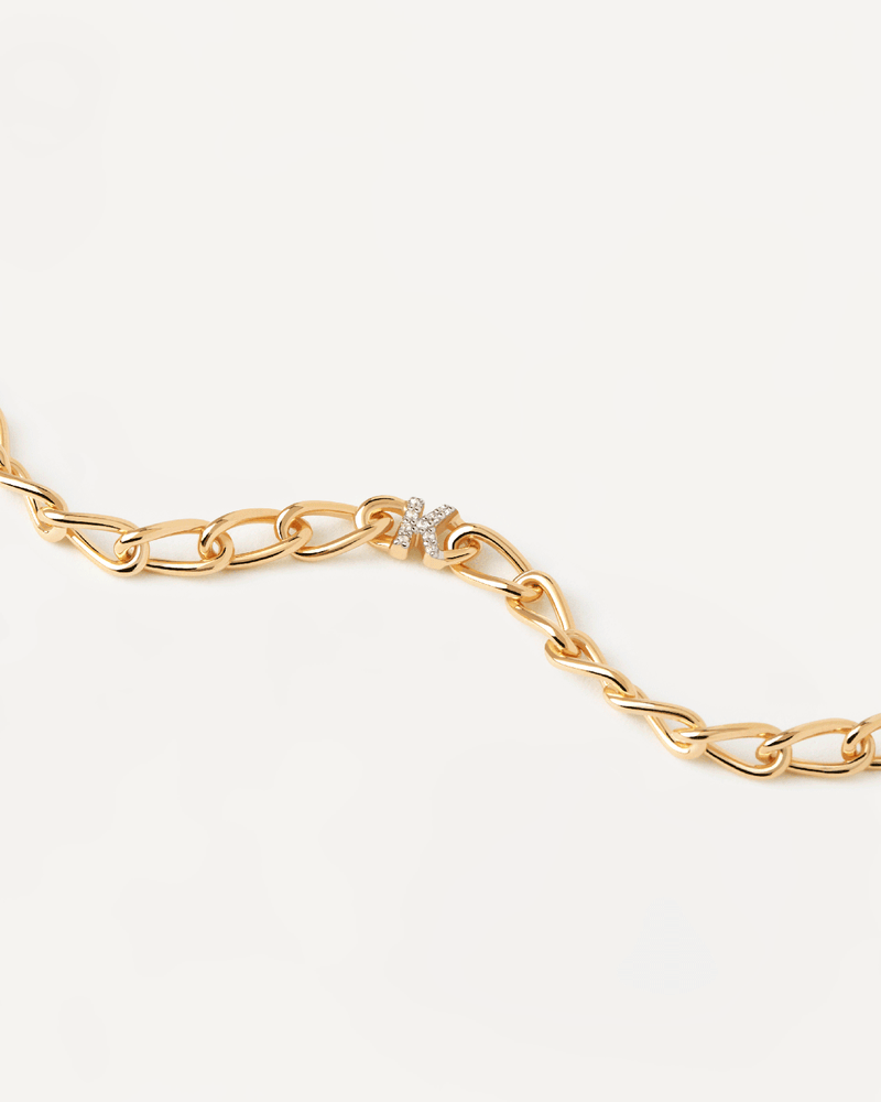 Letter K Chain Bracelet - 
  
    Sterling Silver / 18K Gold plating
  
