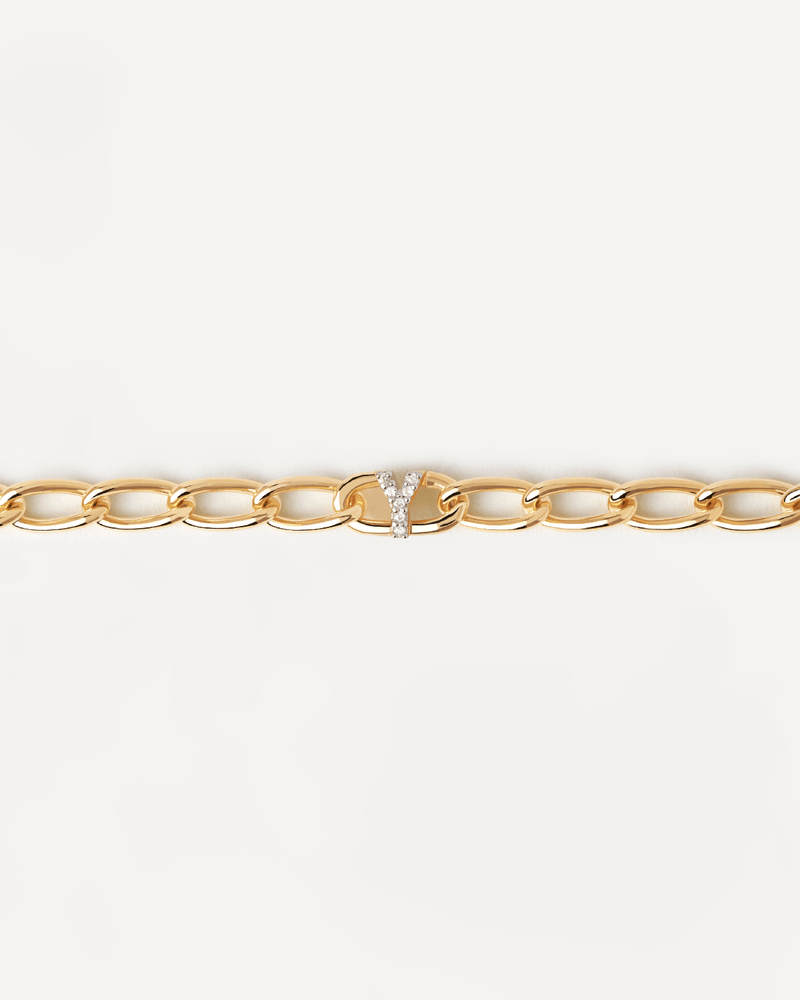 Letter Y Chain Bracelet - 
  
    Sterling Silver / 18K Gold plating
  
