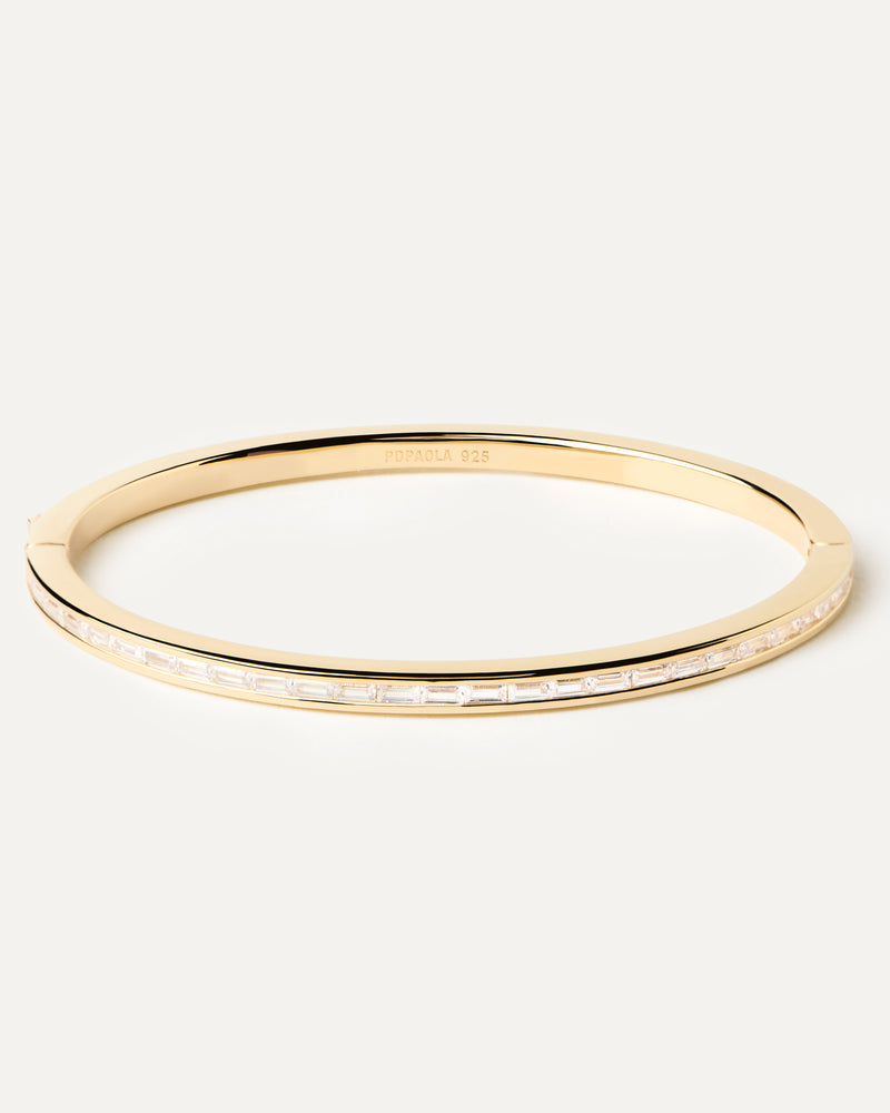Bracciale a doppia catena placcato oro con grande chiusura a Te maglie asimmetriche