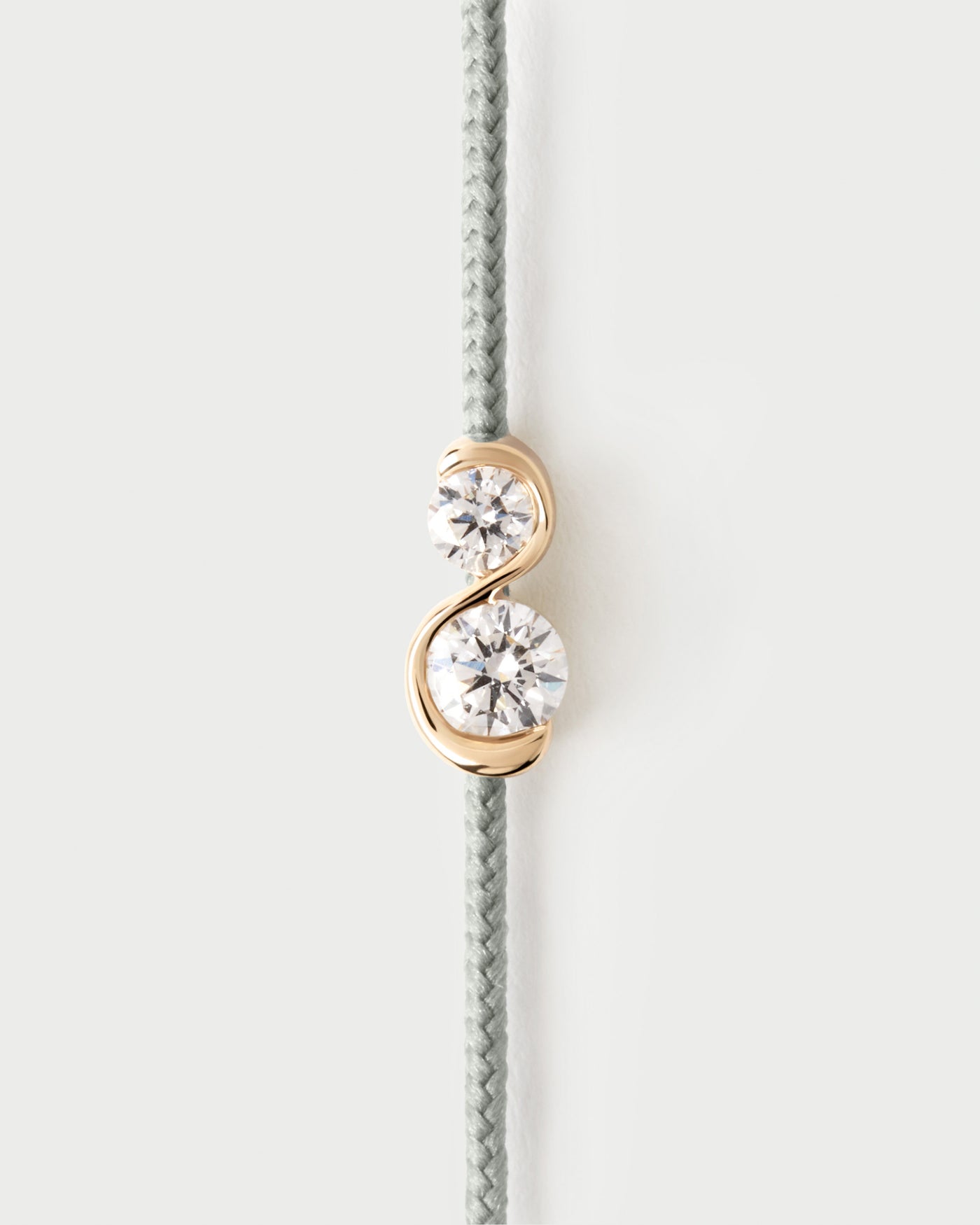 Diamant-Kordelarmband aus massivem Gelbgoldmit ovalem Laborgezüchtete Pavé-Diamanten